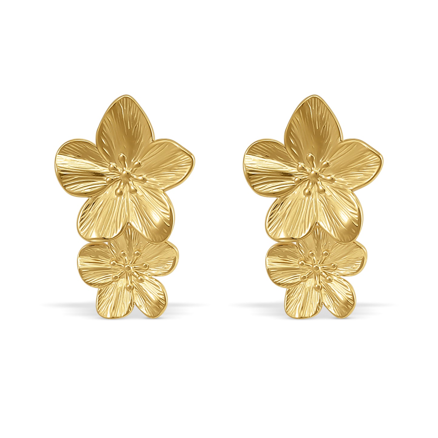 Double flower earrings