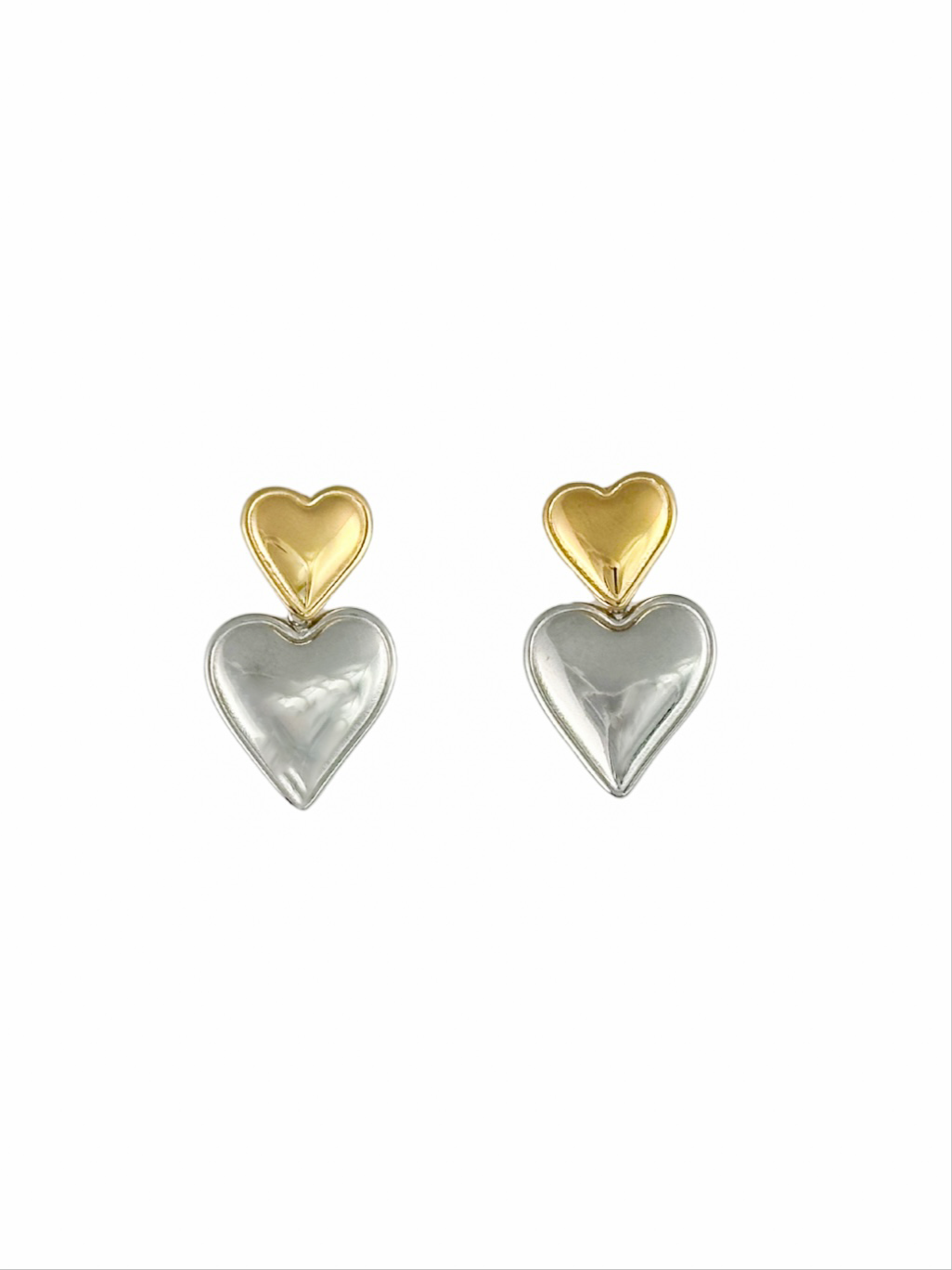 Boucles d'oreilles coeur bicolore