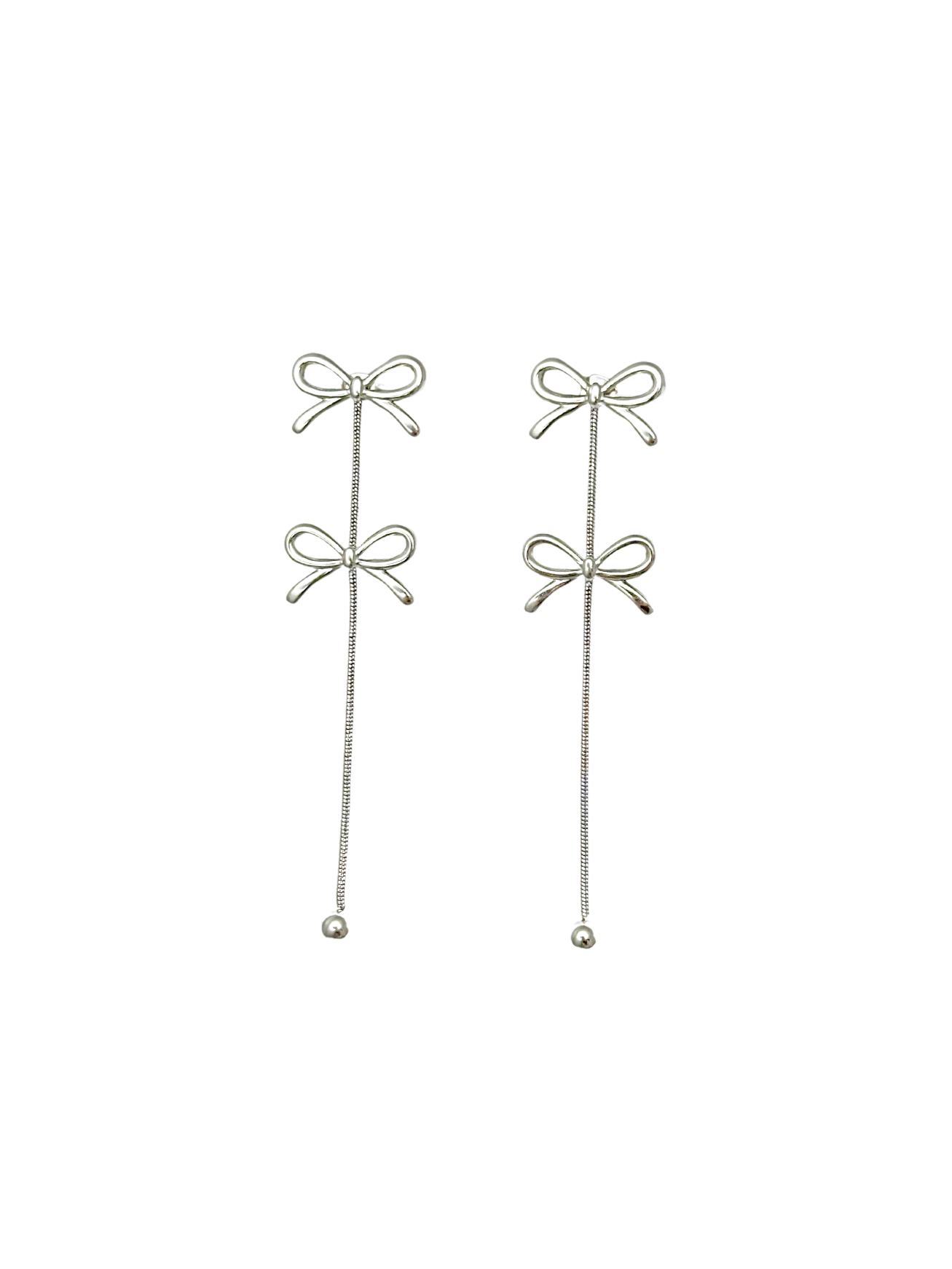 Boucles d'oreilles noeuds argenté