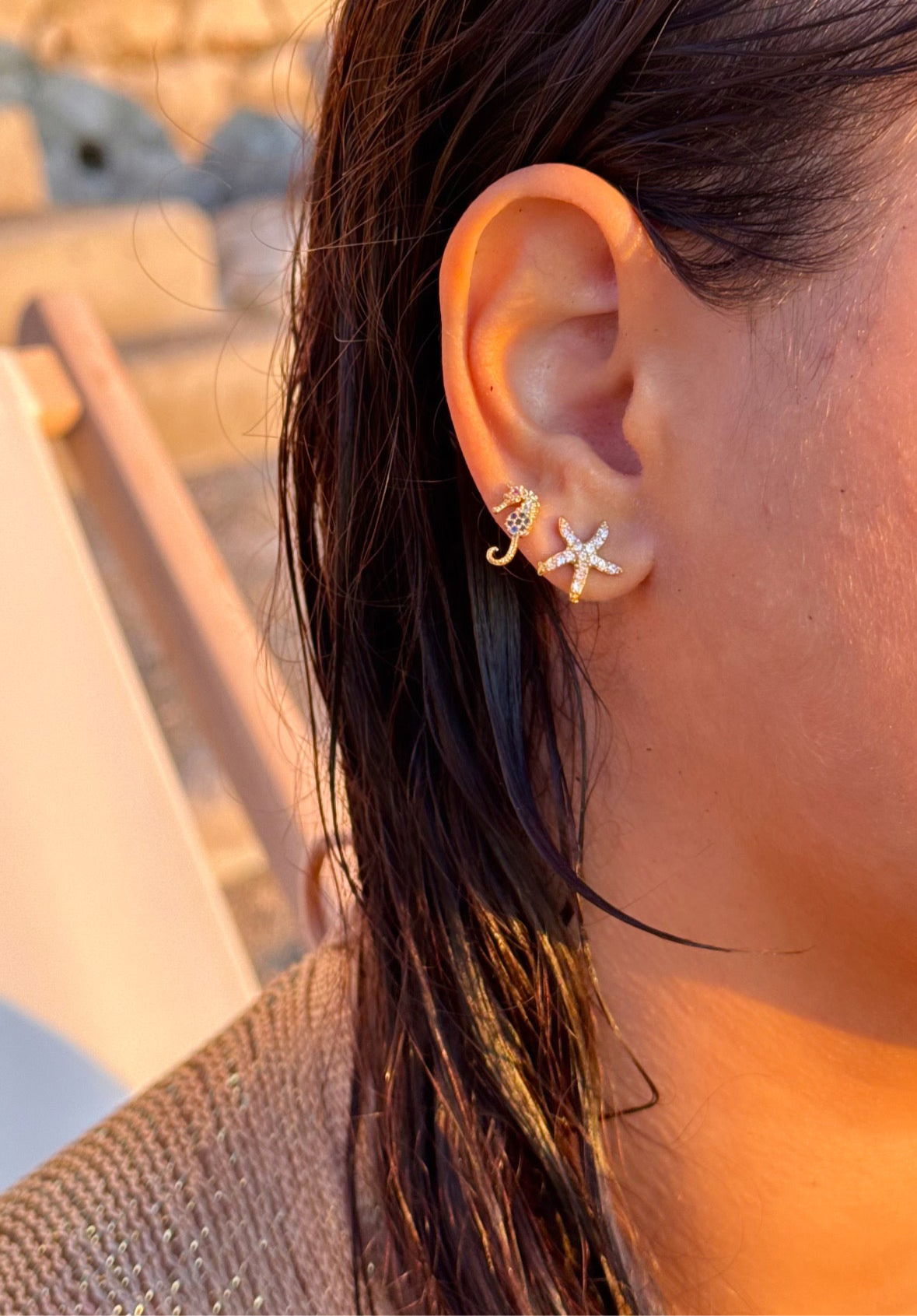 BOUCLES D’OREILLES ÉTOILE STRASS