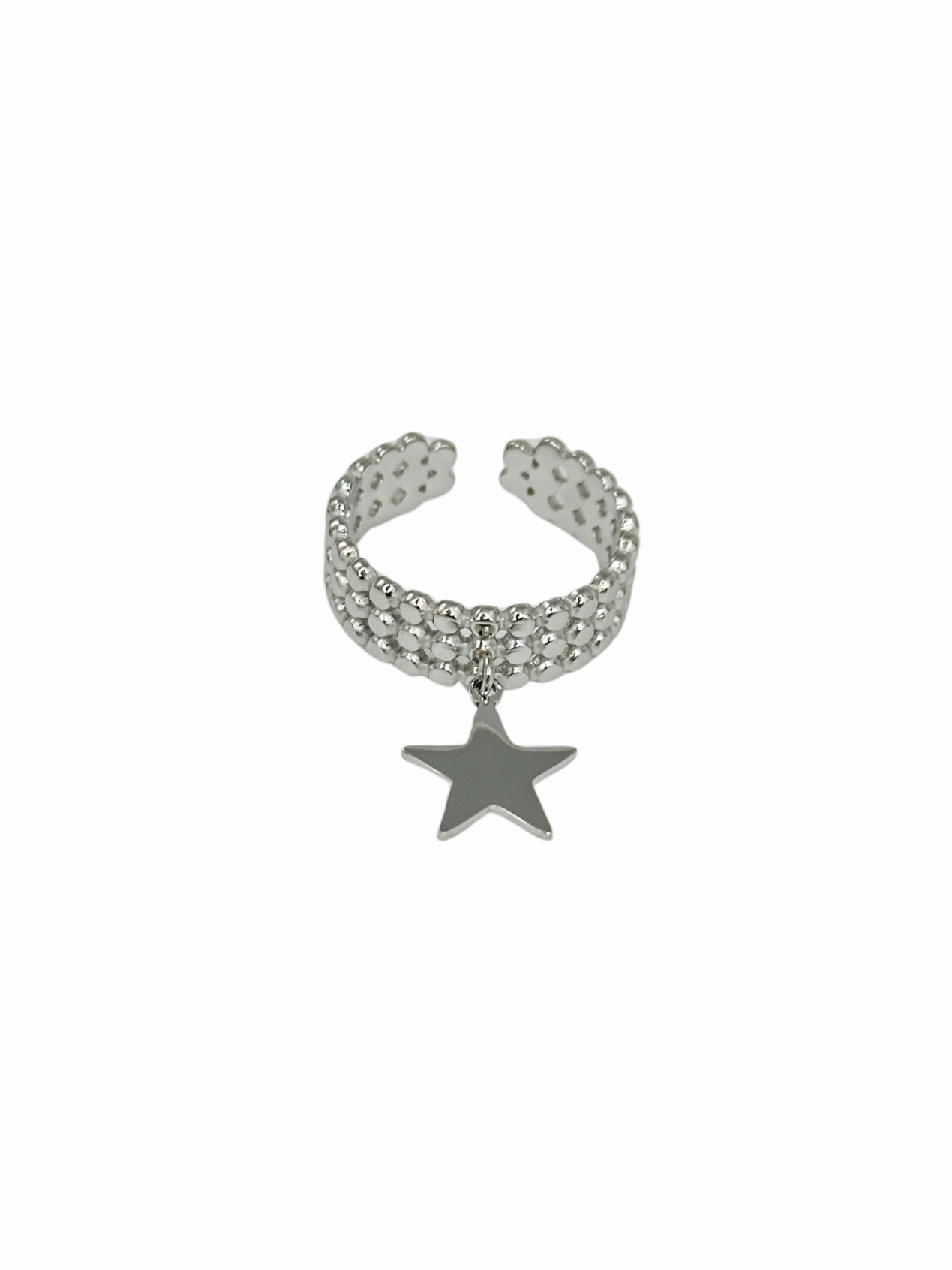Bague breloque étoile argenté