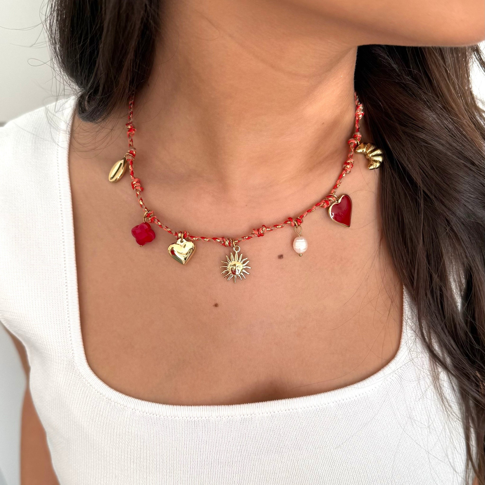 COLLIER BALI ROUGE