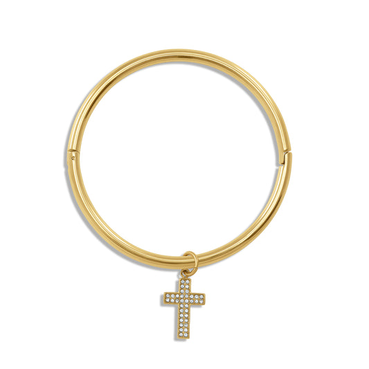 RHINESTONE CROSS RING