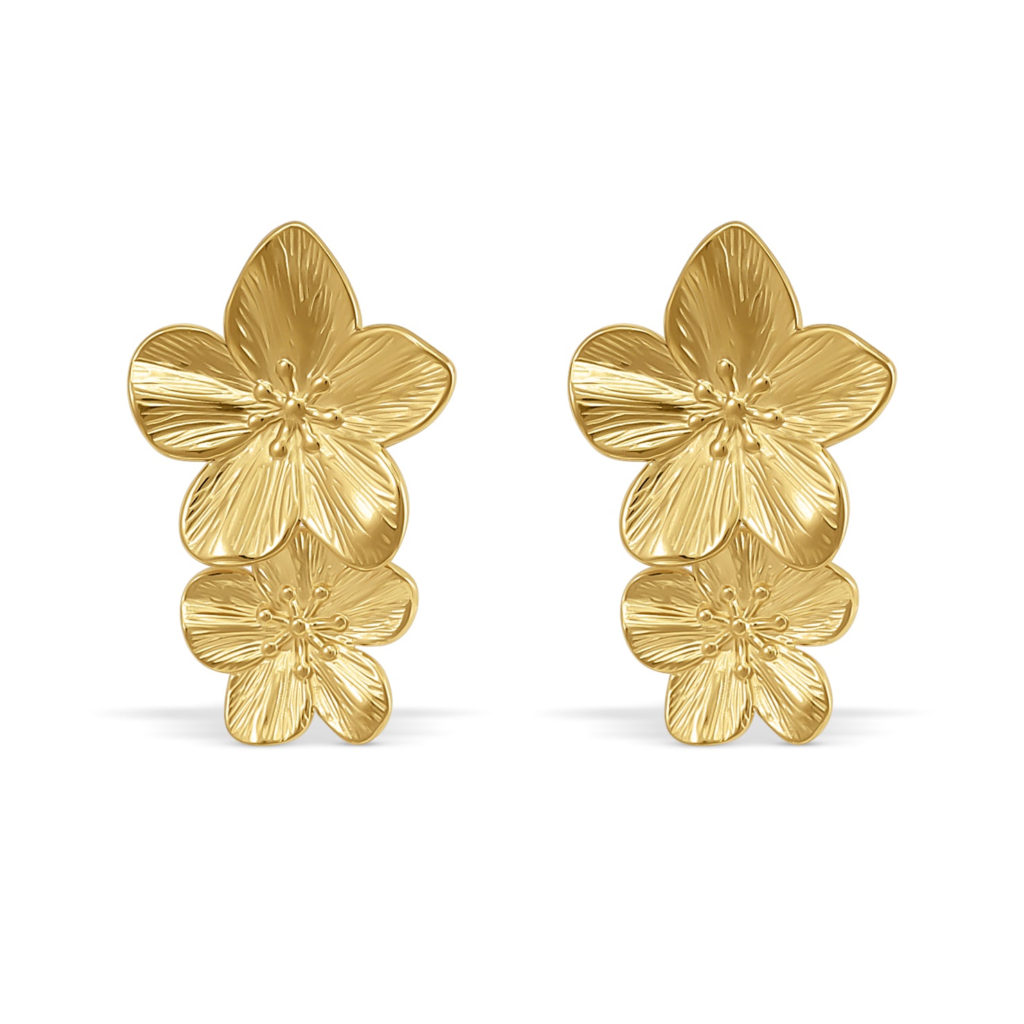 Double flower earrings 