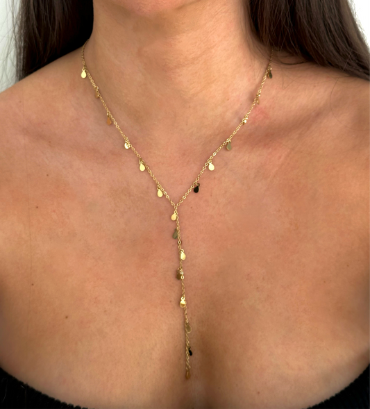 Y-shaped tassel necklace 