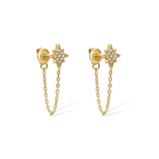 BOUCLES D’OREILLE CHAÎNE STAR