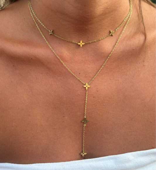 Y-shaped clover necklace