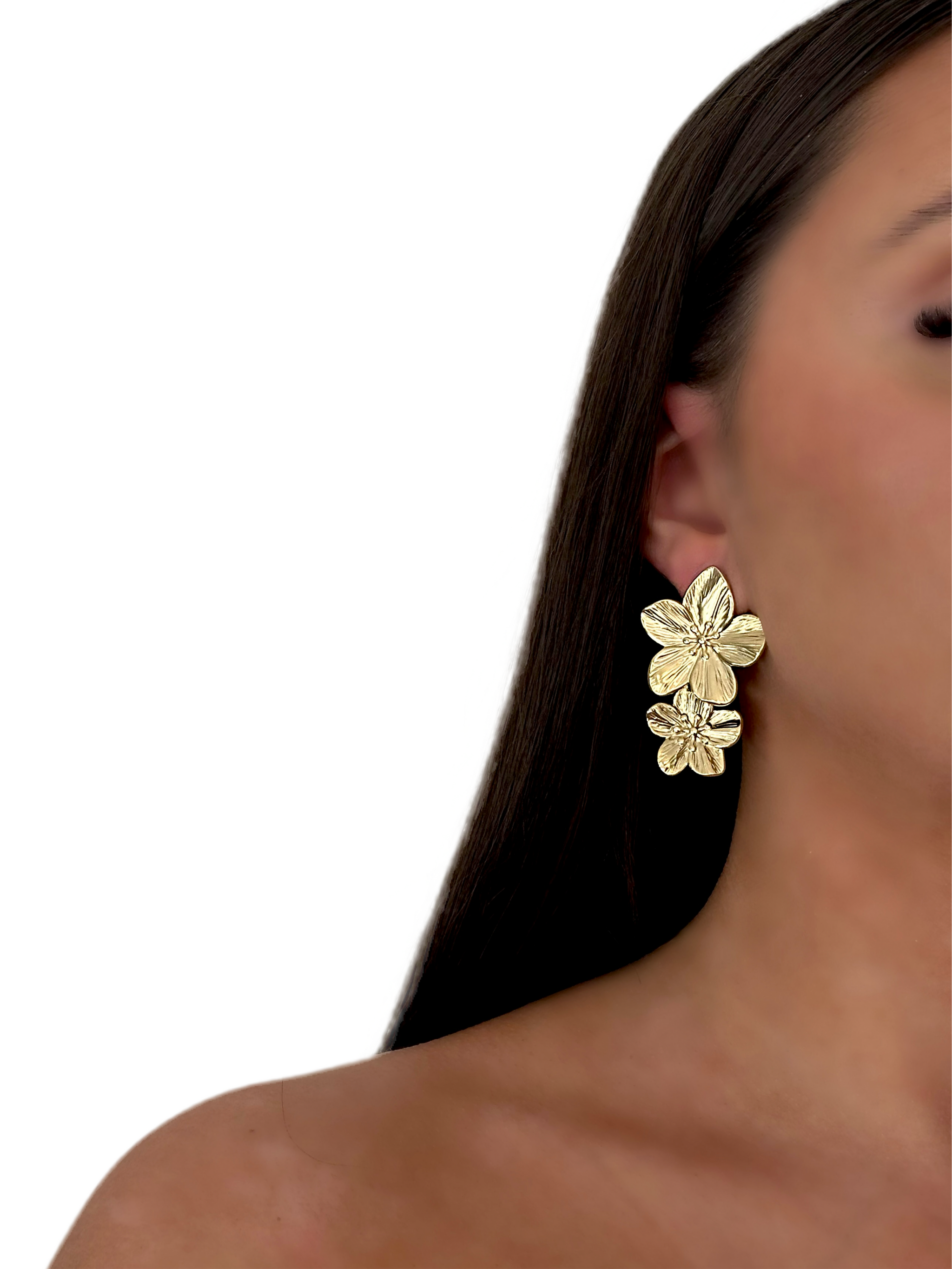 Double flower earrings 